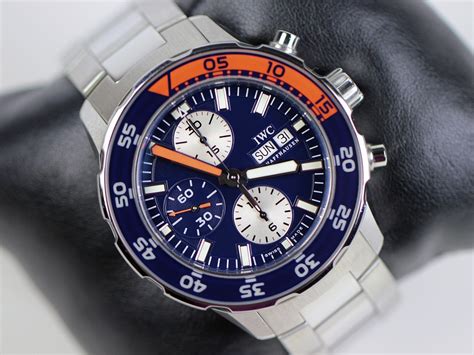 iwc aquatimer chronograph blue orange|iwc aquatimer owned.